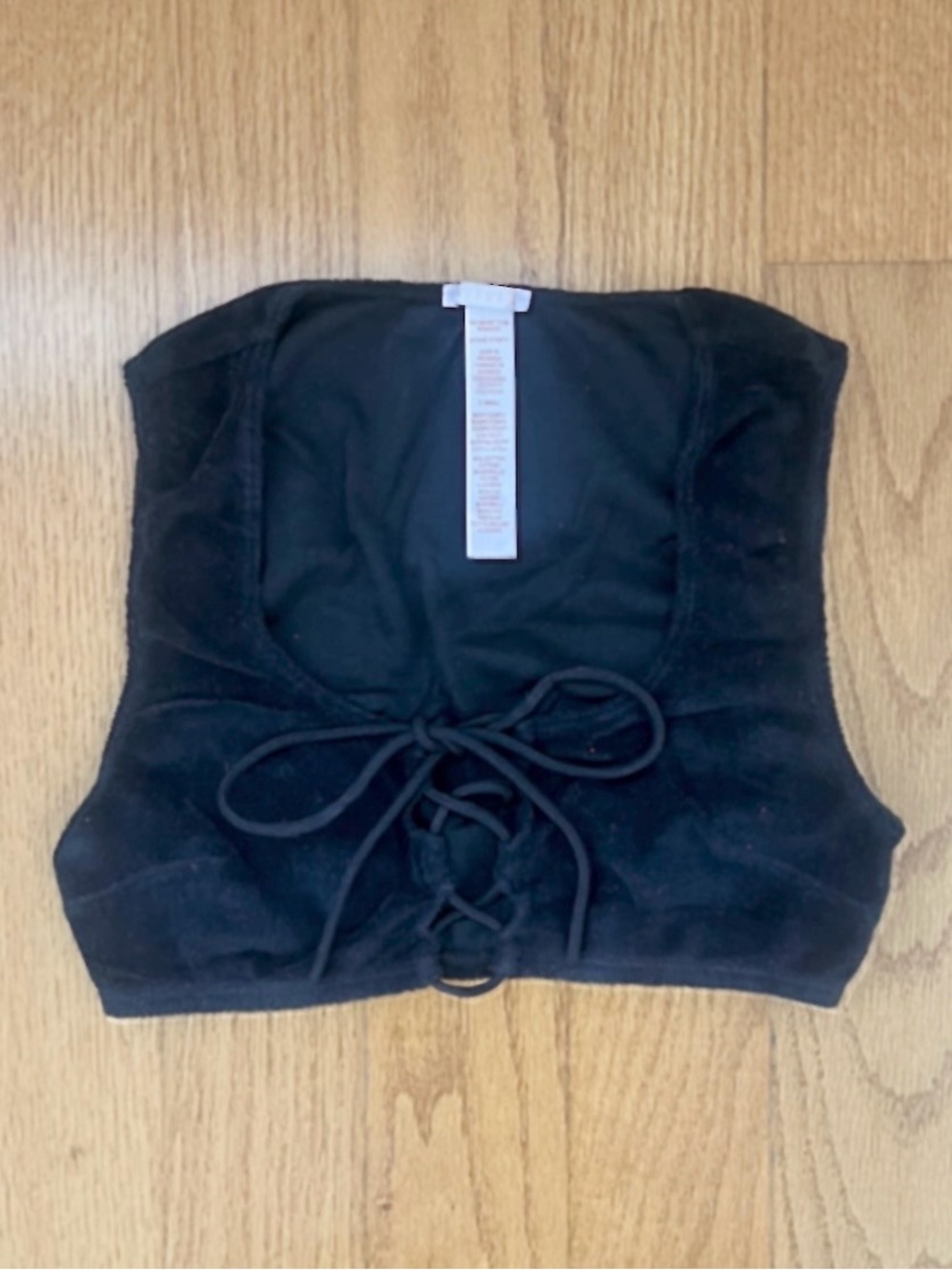 Black Savage X Fenty lace up front crop top in XS